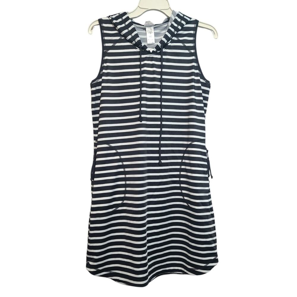 Tommy Bahama NWT Active Hooded Spa Dress Small Black White Stripe TSW81024C